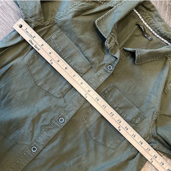 Prana Yarrow Army Green Button Down ShirtDress Solid Organic Cotton Size… - Picture 6 of 8